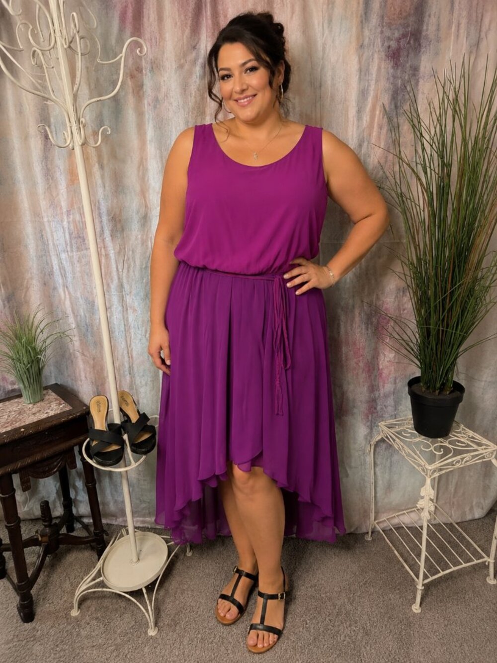 📌JBS High Low  Purple Magenta Pink Opaque - Cocktail - Evening - Party Dress